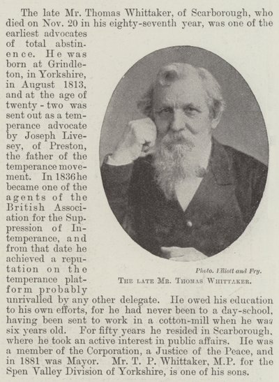 Der verstorbene Herr Thomas Whittaker von English Photographer