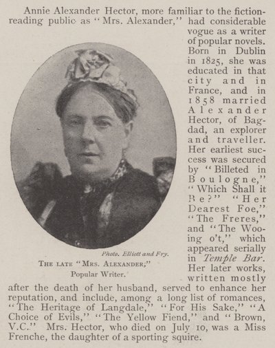 Die verstorbene Mrs Alexander, beliebte Schriftstellerin von English Photographer