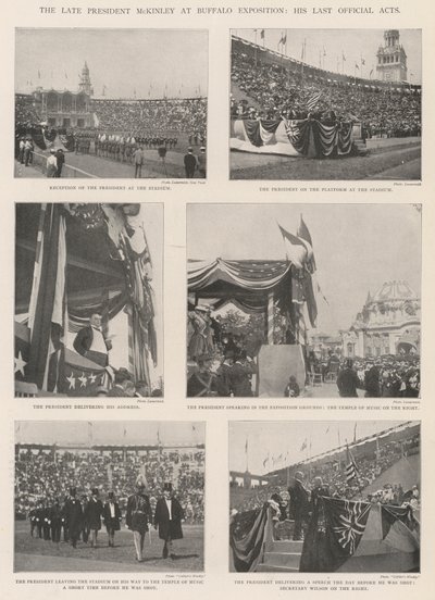 Der verstorbene Präsident McKinley auf der Buffalo-Ausstellung, seine letzten offiziellen Handlungen von English Photographer
