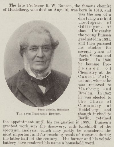 Der verstorbene Professor Bunsen von English Photographer