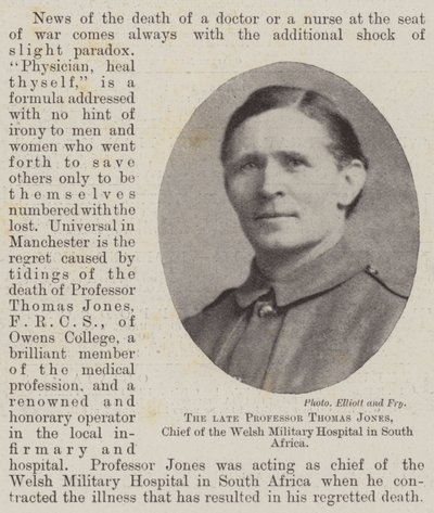Der verstorbene Professor Thomas Jones, Leiter des walisischen Militärkrankenhauses in Südafrika von English Photographer