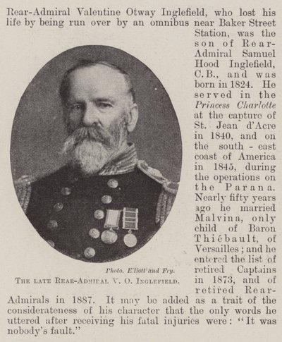 Der verstorbene Konteradmiral V O Inglefield von English Photographer
