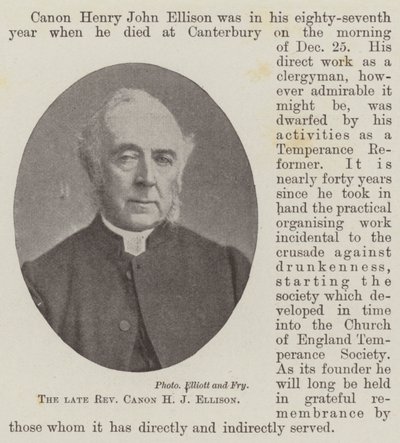 Der verstorbene Reverend Canon H. J. Ellison von English Photographer