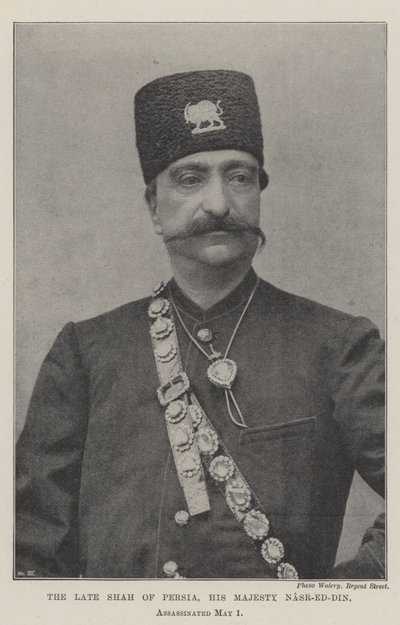 Der verstorbene Schah von Persien, Seine Majestät Nasr-ed-Din, ermordet am 1. Mai von English Photographer