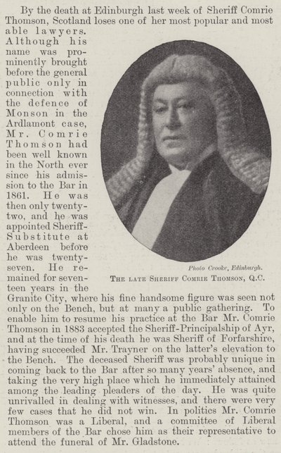 Der verstorbene Sheriff Comrie Thomson, QC von English Photographer