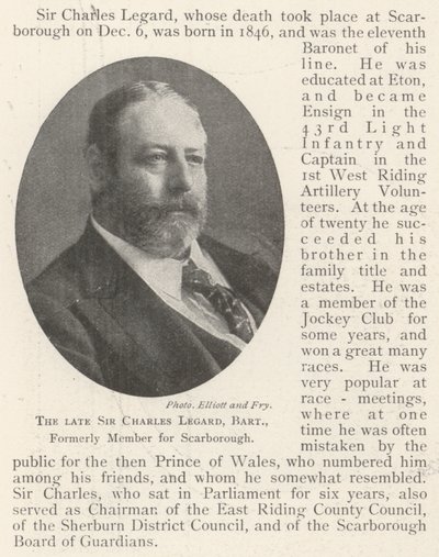 Der verstorbene Sir Charles Legard, Baronet, ehemaliges Mitglied für Scarborough von English Photographer
