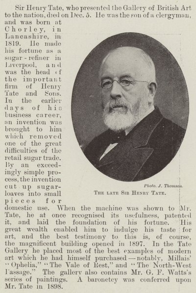 Der verstorbene Sir Henry Tate von English Photographer