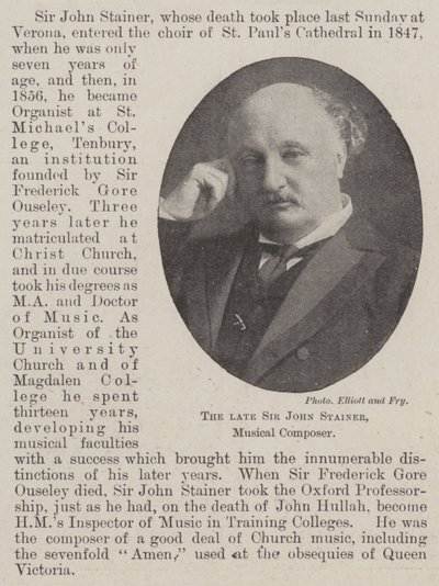 Der verstorbene Sir John Stainer, Musikkomponist von English Photographer