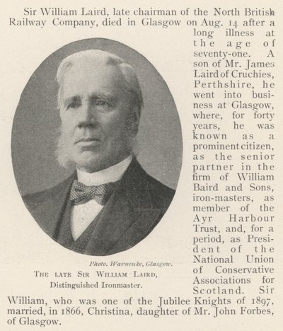 Der verstorbene Sir William Laird, angesehener Eisenmeister von English Photographer