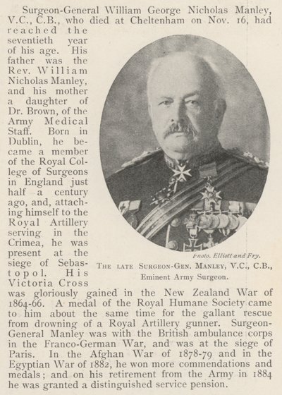 Der verstorbene Generalchirurg Manley, VC, CB, bedeutender Armeechirurg von English Photographer