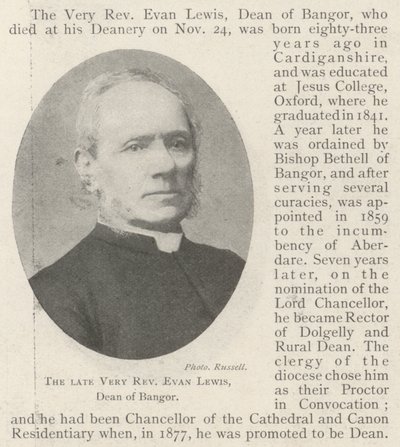 Der verstorbene Hochwürdige Evan Lewis, Dekan von Bangor von English Photographer