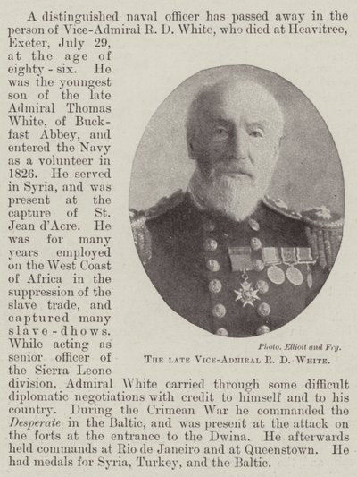 Der verstorbene Vizeadmiral R. D. White von English Photographer