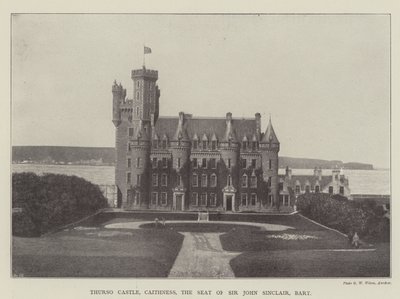 Thurso Castle, Caithness, der Sitz von Sir John Sinclair, Baronet von English Photographer