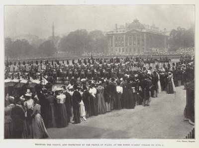 Trooping the Colour und Inspektion durch den Prinzen von Wales auf der Horse Guards Parade am 3. Juni von English Photographer