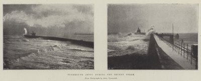 Tynemouth Jetty während des letzten Sturms von English Photographer