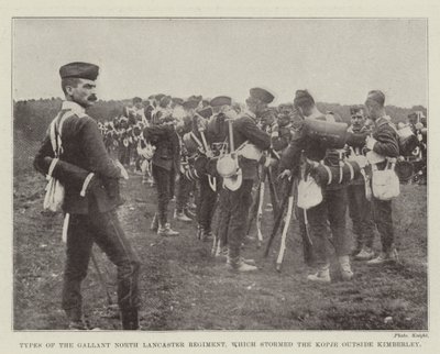 Typen des tapferen North Lancaster Regiments, das den Kopje außerhalb von Kimberley stürmte von English Photographer
