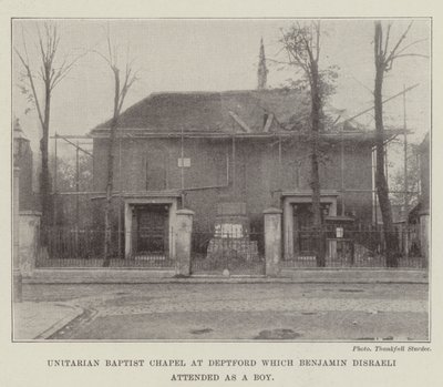 Unitarische Baptistenkapelle in Deptford, die Benjamin Disraeli als Junge besuchte von English Photographer