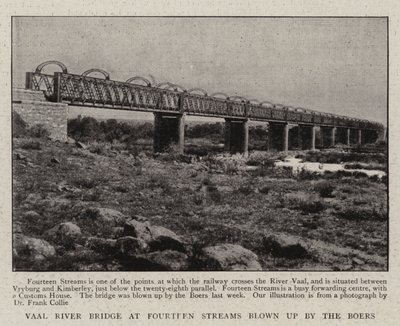 Die Vaal-Flussbrücke bei Fourteen Streams, gesprengt von den Buren von English Photographer