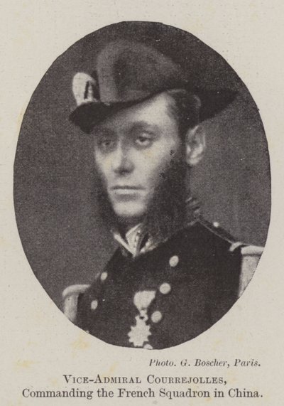 Vizeadmiral Courrejolles, Kommandant des französischen Geschwaders in China von English Photographer