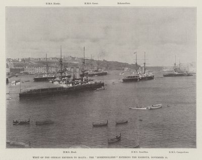 Besuch des deutschen Kaisers auf Malta, die Hohenzollern fährt in den Hafen ein, 15. November 1898 von English Photographer