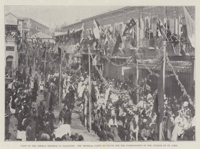 Besuch des deutschen Kaisers in Palästina, die kaiserliche Gesellschaft auf dem Weg zur Einweihung der Kirche St. Johannes von English Photographer