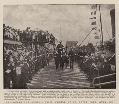 Begrüßung des Gewinners des Queens Prize in St. Peter Port, Guernsey von English Photographer