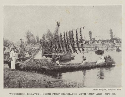 Weybridge-Regatta, Preis-Punt dekoriert mit Korn und Mohn von English Photographer
