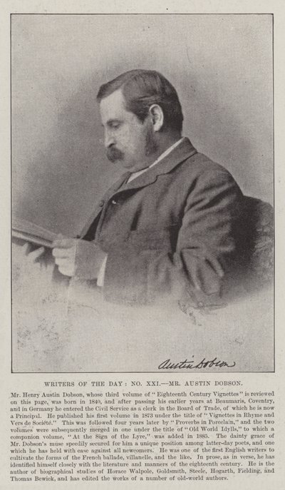 Schriftsteller des Tages, Mr. Austin Dobson von English Photographer