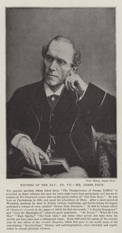 Schriftsteller des Tages, Mr James Payn von English Photographer
