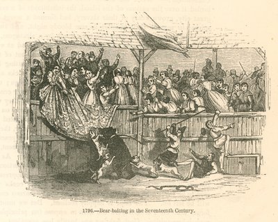Rekonstruktion des 19. Jahrhunderts eines Bären, der Panik verursacht von English School