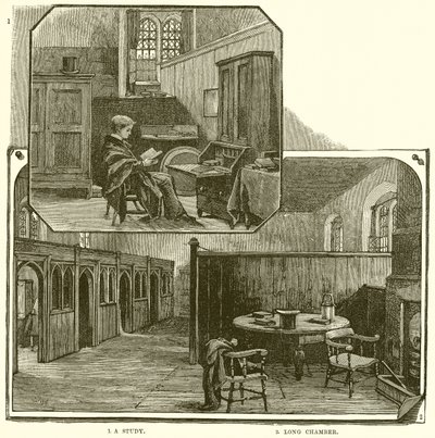 1. Ein Studienraum. 2. Lange Kammer von English School