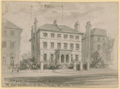 420 Camden Road, Holloway, die letzte Residenz von Samuel Phelps, dem Schauspieler von English School