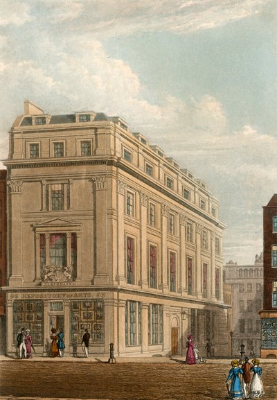 96 Strand, London; Ackermann Bibliothek, Repository of Arts von English School