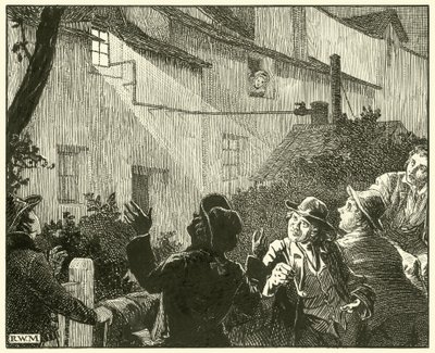 Ein helles Licht strömte aus dem Fenster der Hütte von English School