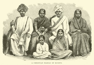 Eine christliche Familie von Hindus von English School
