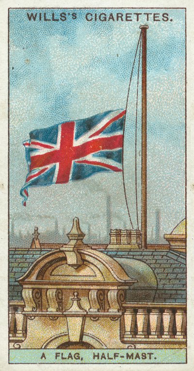 Eine Flagge auf Halbmast von English School