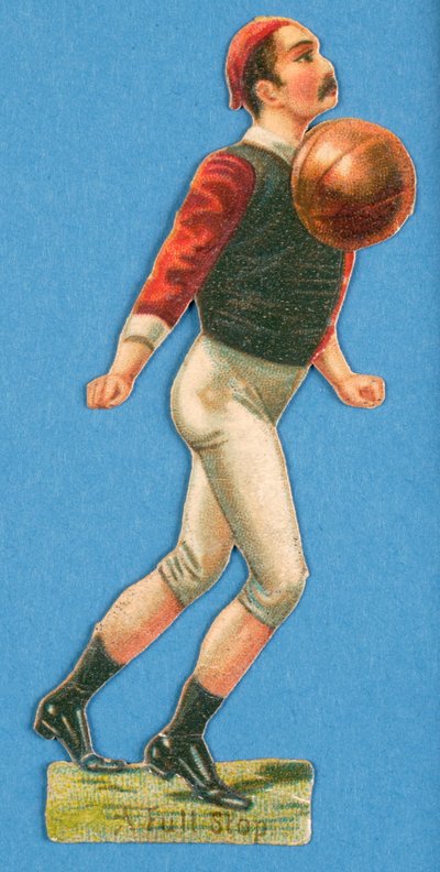 Ein Punkt, Ausschneidefigur eines Fußballspielers, 1880er-90er von English School
