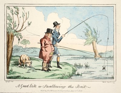 Ein guter Biss oder das Schlucken des Köders, veröffentlicht 1835 von English School