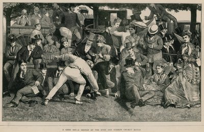 Ein guter Schlag - eine Skizze beim Eton und Harrow Cricketspiel von English School