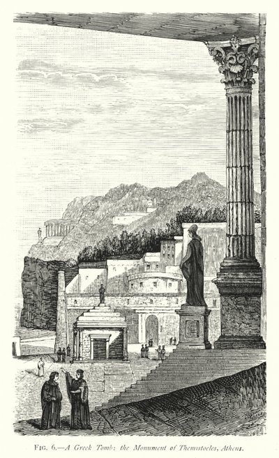 Ein griechisches Grab, das Denkmal des Themistokles, Athen von English School