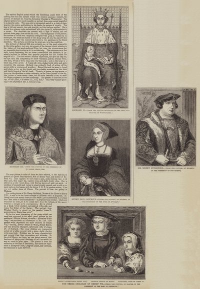 Eine Gruppe früher Porträts (Stich) von English School