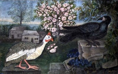 Ein Perlhuhn und eine Saatkrähe in einer Landschaft, c.1800 von English School