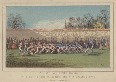 Ein "heißes" Fußballspiel (Farblithografie) von English School