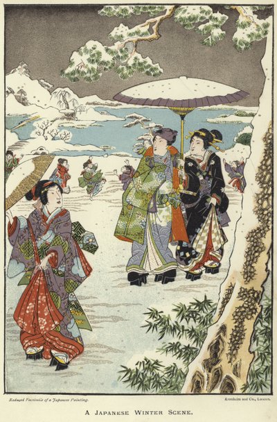 Eine japanische Winterszene von English School