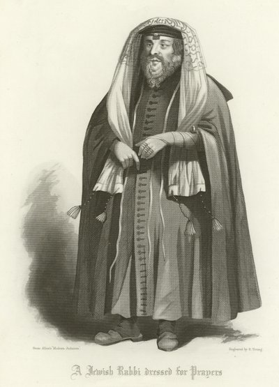 Ein jüdischer Rabbi im Gebetsgewand von English School