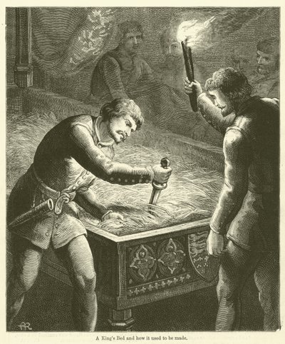 Ein Königliches Bett und wie es gemacht wurde (Gravur) von English School