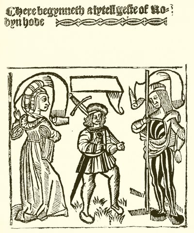 Eine kleine Geschichte von Robin Hood, gedruckt von Wynkyn de Worde von English School