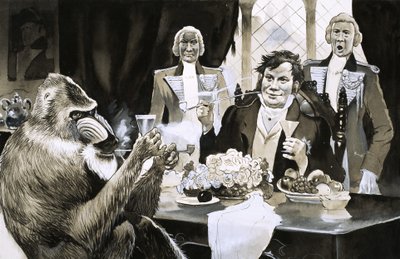 Ein Mandrill-Pavian war einst der königliche Gast von Georg IV. von English School