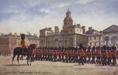 Ein Vorbeimarsch, Horse Guards Parade, Whitehall von English School