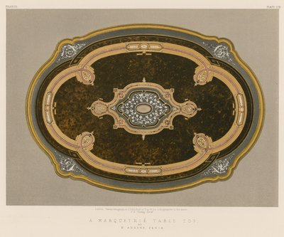 Ein Marketerie-Tischplatte von H. Ahrens, Paris von English School